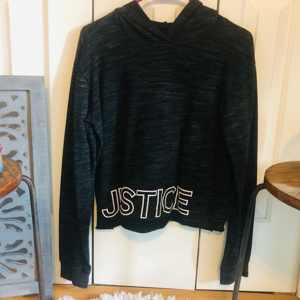 Justice black cropped sweater